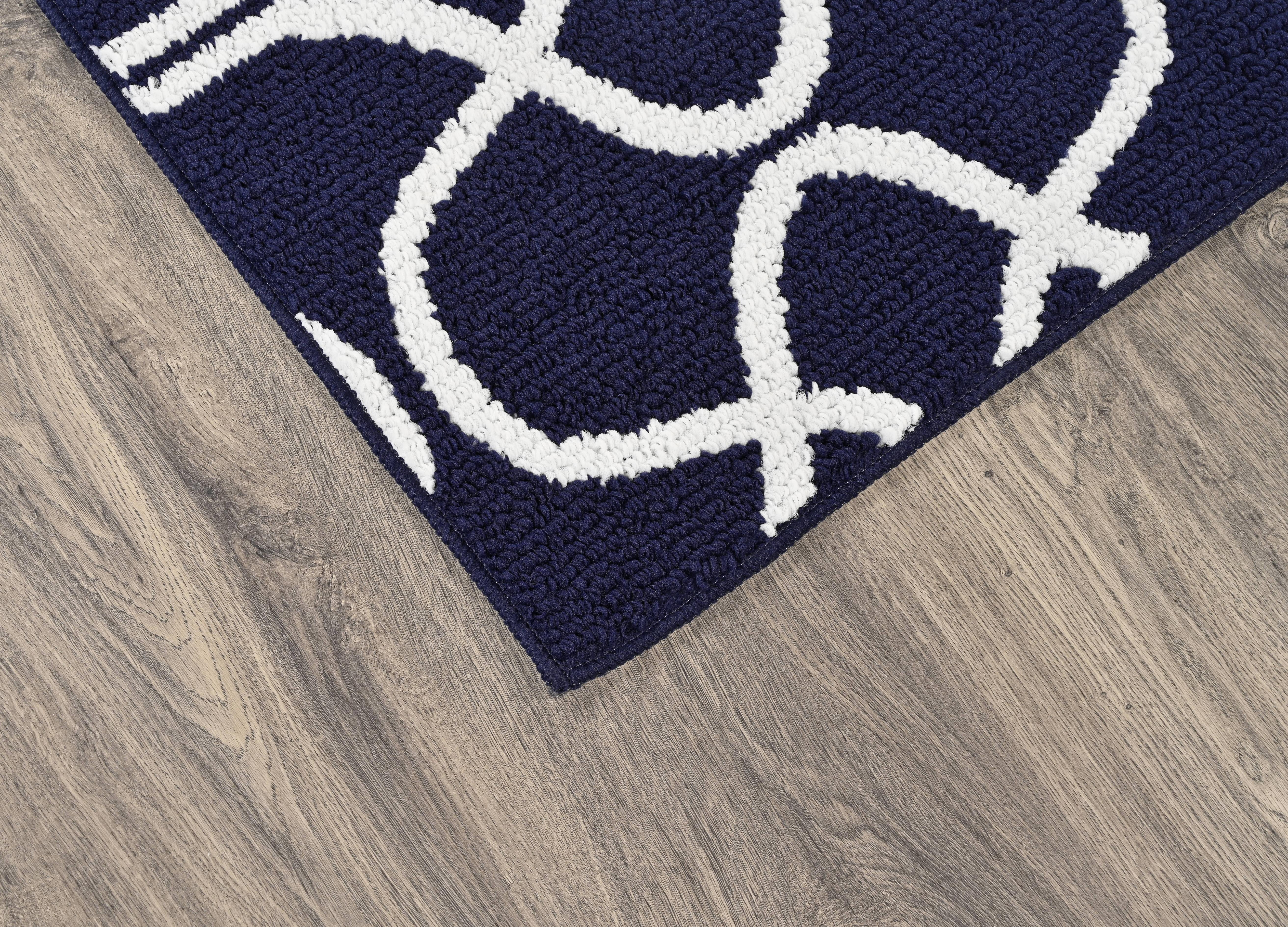 Mainstays Drizzle Navy/White Indoor Area Rug, 6' x 9'
