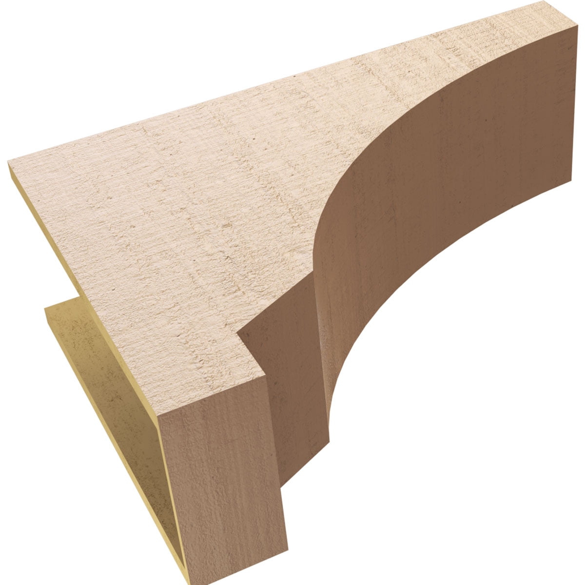 10"W x 30"D x 20"H Classic Moab Rough Cedar Woodgrain TimberThane Corbel, Primed Tan