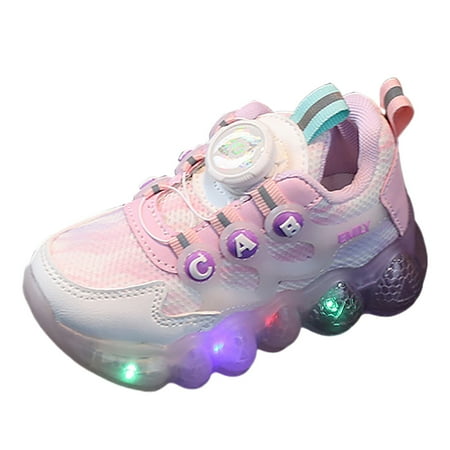 

Hessimy Kids Shoes with Lights Flashing Sneakers for Unisex(Pink 23)