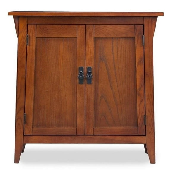 Maklaine Mid-Century Solid Wood Mission Hall Stand in Brown Finish