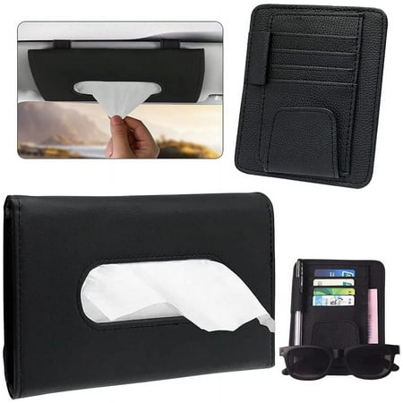 Ensemble d'accessoires de voiture, support de mouchoirs pour pare-soleil de voiture, organiseur pour la plupart des voitures