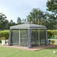 thumbnail image 2 of Outsunny 10' x 10' 2-Tier Patio Gazebo with Mesh Sidewalls, Dark Grey, 2 of 10