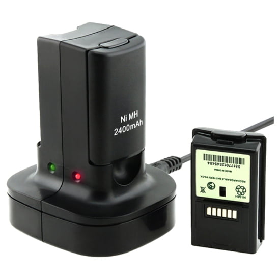Charging Station Charger Dock+2X 4800mAh Rechargeable Battery for Xbox 360 WF