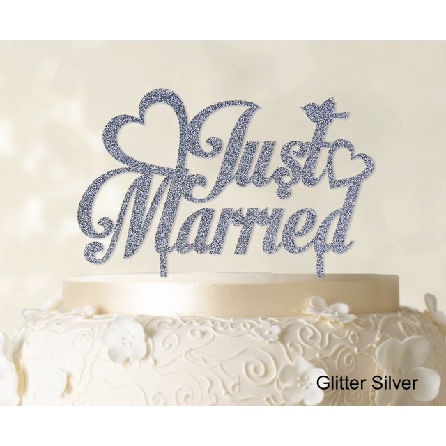 Printtoo Just Married Wedding Cake Topper Custom Name Cake Topper Color Option Available 5-7 Inches Wide