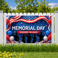 thumbnail image 7 of Patriotic Design Memorial Day Banner Red White Blue Balloons Stars for Military Ceremonies Honor Celebrations, 7 of 7