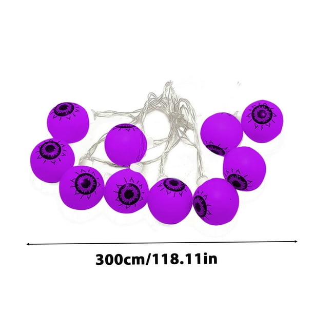 Cadena de luces LED con forma de ojo de fantasma para Halloween, caja de batería, decoración para patio, fiesta, casa fantasma de terror, cadena de luces con forma de ojo de fantasma