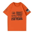 thumbnail image 6 of 250 Anniversary Usa Shirt Men Fourth Of July Usa Flag Print Crew Neck Short Sleeve Tshirt Moisture Wicking Relaxed Fit Breathable Casual Tops, Orange, #01 Orange, 6 of 6