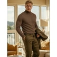 thumbnail image 4 of OALUXE Turtleneck Ribbed Long Sleeve Shirts for Mens Undershirts Knit Thermal Basic Tops, 4 of 7