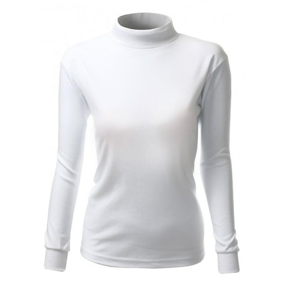 FashionOutfit Women's Double Long Sleeve Layer Half Turtleneck T-Shirt