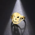 thumbnail image 4 of Skull Stainless Steel Ring Halloween Skeleton Rings Vintage Hollow Jewelry Gift, 4 of 8