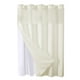 thumbnail image 2 of Cortina de ducha Full Star Plain con doble anilla grande | Tejido de poliéster resistente y reversible | 183 x 183 cm con dobladillo con peso magnético y paneles de malla blanca, 2 of 5