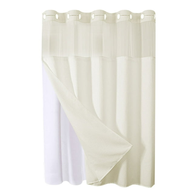 Anneaux de Rideau de Douche Étoile Pleine Simple Double Grand Anneau Rideau de Douche Réversible pour Salles de Bain Tissu Polyester Robuste Rideaux de Douche Rideaux de Douche pour Salle de Bain