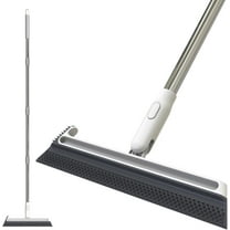 Squeegee Broom for Floor, Floor Squeegee for Concrete and Tile Cleaning, Floor Scrubber with Long Handle for Bathroom, Kitchen, Shower, Tile, Pet Hair, Fur, Foam Cleaning