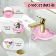 thumbnail image 5 of Silicone Sink Faucet Pad Drip Protector Splash Countertop Rubber Drying Mat Sink Splash Guard For Kitchen Bathroom Bar Countertop Protect/ Pink Silicone Faucet Drain Pad, 5 of 6