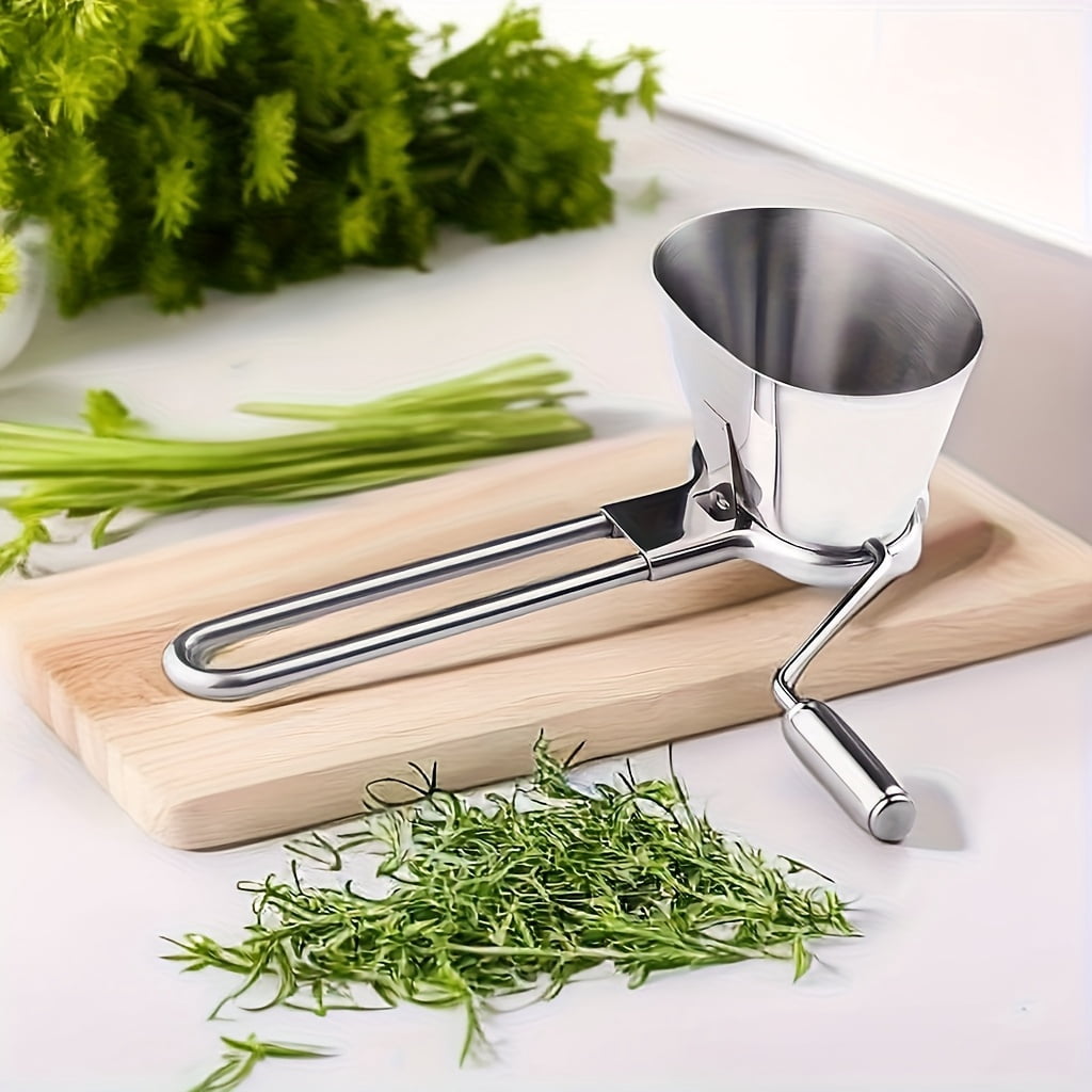 Manual Herb Chopper - a Heavy-Duty Stainless Steel Kitchen Cutter with a Pull Cord, Portable Handheld Food Processor Suitable for Herbs, Garlic, Onions, Vegetables, Nuts, Cilantro, And Parsley