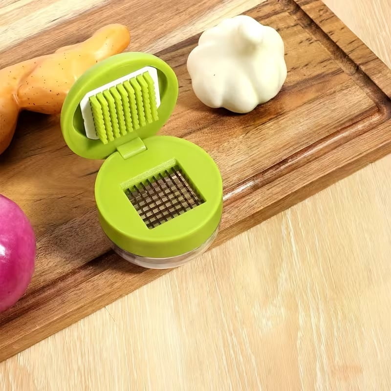 Heavy Duty Garlic Press and Chopper - Manual press, easy to clean, compact design for home kitchen use