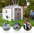 thumbnail image 4 of Lifetime Lockable DIY Polyethylene Storage Shed, 71.25 sq. ft., 8'. x 10', Tan & Brown (60117), 4 of 11
