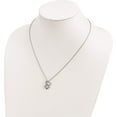 thumbnail image 5 of Sterling Silver Ss Rh Plated White Night Black & Diamond Pendant Necklace (18 X 13) Made In India qp3755, 5 of 5