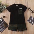 thumbnail image 4 of Boy Clothes Toddler Baby Short Pants Set Children's Spring Summer Cotton Elastic Print Sleeved Beach 6 12 18 24Months 2T 3T T Shirts Tops Shorts Outfits Two Piece 2-Piece, 4 of 9
