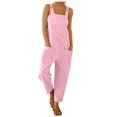 thumbnail image 1 of TrendOFT Combinaison une Pièce Femme Décontractée Été Ample Mode Imprimé Bretelles Boutonnée Salopette Rose m, 1 of 4