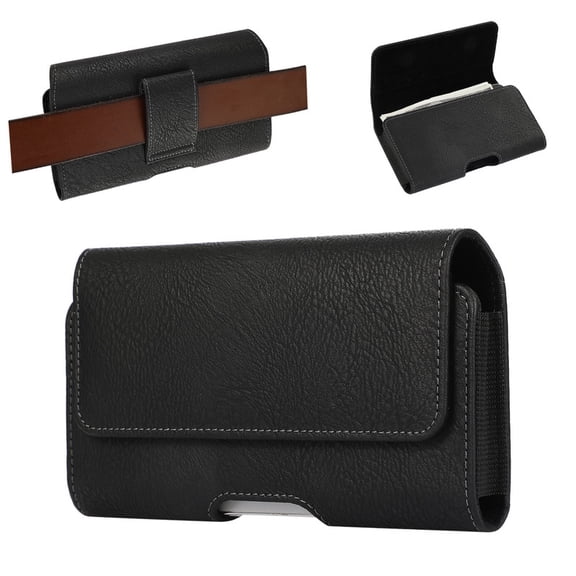 Universal iPhone Holster PU Leather for iPhone 16 Pro Max,16 Plus,Samsung S20/S21/S22/S23/S24 Ultra Motorola Cell Phone Pouch Belt Holder Belt Loops for Men,XL(6.8''x3.7''x0.8'')
