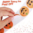 thumbnail image 3 of 2 rollos de 1000 pegatinas de Halloween pegatinas de linterna de calabaza JM, 3 of 5