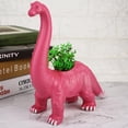 thumbnail image 3 of Mini bonsái suculento para decoración del hogar y la oficina Adorable maceta de cactus con forma de dinosaurio rosa, 3 of 8
