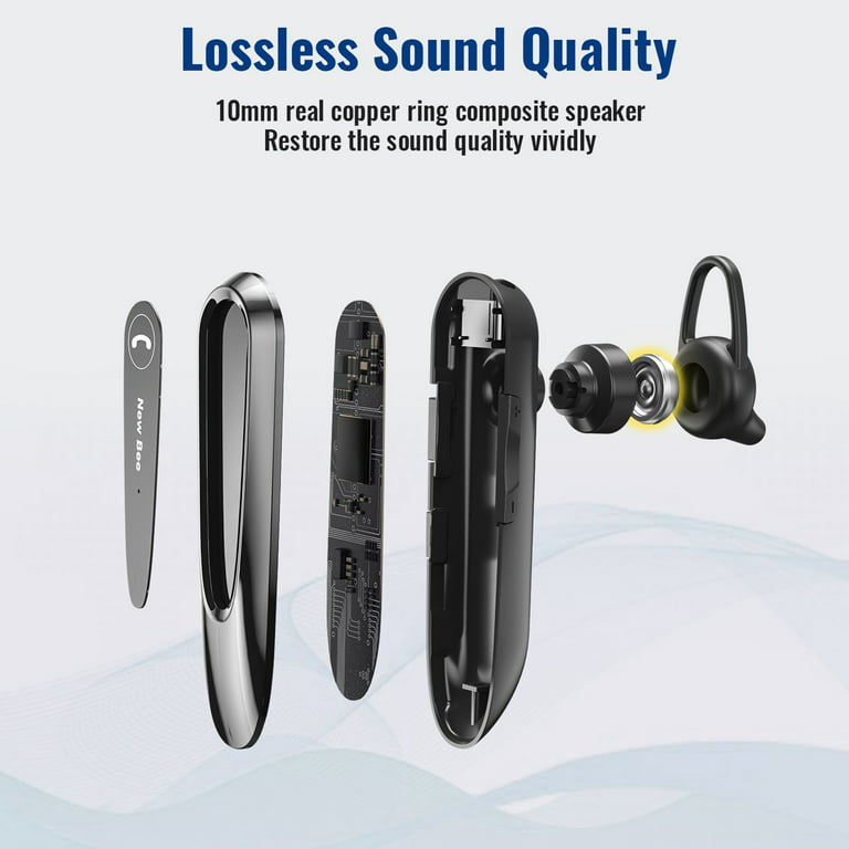 New Bee Bluetooth earphone, Ear-Hook Noise-Cancelling Wireless Earpiece for  Driving, Office, Sports 