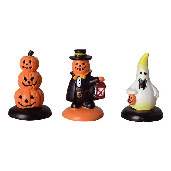 BKBP 3PCS Halloween Miniature Ornament, Mini Figurines Ornaments Set, Small Resin Miniature Pumpkin Ghost Accessories Decorations for Halloween Party