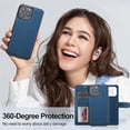thumbnail image 3 of for iPhone 16 Pro Case, 2 in1 Multifunctional Detachable Wallet Phone Case for Men Women with RFID Blocking Card Holder Wrist Strap Shockproof Protective Case for iPhone 16 Pro (Blue), 3 of 18
