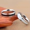 thumbnail image 5 of EOEMY Black/White Party Band Men Women 316L Titanium Steel Couple Rings Sz 6-12, 5 of 9