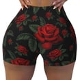 thumbnail image 2 of Cauagu Roses for Womens Workout Impact Shorts,Booty Biker Shorts High Waisted Elastic Athletic Shorts for Yoga Gym Running Sports-Medium, 2 of 8