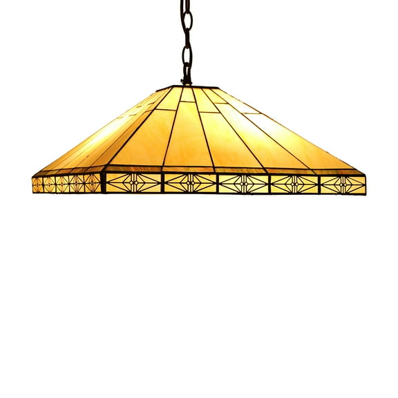RADIANCE Goods Tiffany-Style 2 Light Mission Hanging Pendant Fixture 18" Shade