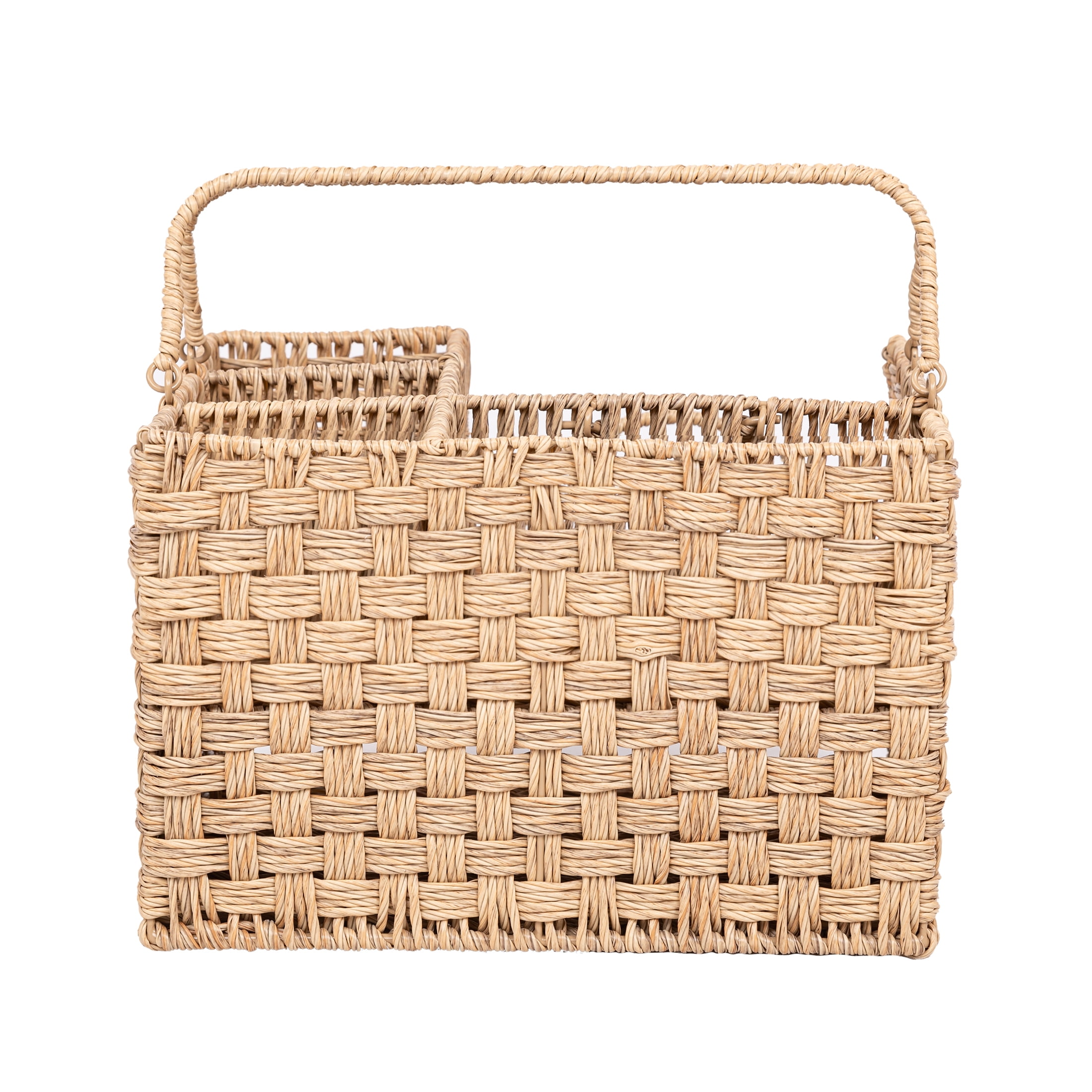 (2 pack) Better Homes & Gardens Resin Rattan All-in-one Serving Caddy, Beige