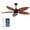 Walnut, variant on 52" Tropical Ceiling Fan, Modern Palm Leaf Indoor Outdoor Ceiling Fan with Light and Remote Control, Flush Mount Ceiling Fans for Patio, Living Room, Porch, Bedroom, Noiseless (Brown-Model B)