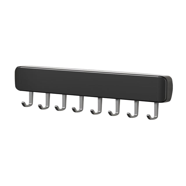 Colgador de utensilios de cocina, ganchos adhesivos para montaje en pared, sin perforaciones, organizador de utensilios extraíble y ajustable con muchos ganchos para colgar cubiertos, tazas, cucharas