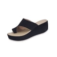 thumbnail image 2 of Dweltoz Wedge Sandals for Women Open Toe Slip on Orthopedic Correction Comfortable Flip Flops Sandals Summer Casual Light Weight Slippers,Black 36, 2 of 9