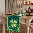 thumbnail image 2 of Table Runners 70 Inches Long Dress Scarves, St. Patrick's Day Farmhouse Coffee/Dining/Kitchen Table Decor, Holiday Table Runner, Lucky Shamrock Gnomes Spring Green 13x70 Inch, 2 of 9