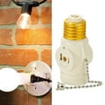 thumbnail image 2 of Screw Base Light Bulb Socket w/ Pull Chain Switch Converter Outlets to AC 2HOT2, 2 of 7