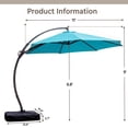 thumbnail image 2 of LAUSAINT HOME 11 FT Outdoor Patio Umbrella with Base, Aluminum Cantilever Umbrella with Crank, Turquoise Blue, 2 of 7