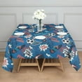 thumbnail image 3 of Blue Soccer Elements Pattern Square Tablecloth,Waterproof Square Table Cover,Wipeable Spillproof Washable Table Cover for Home Kitchen Party Decor 52"x52"(132x132cm), 3 of 6