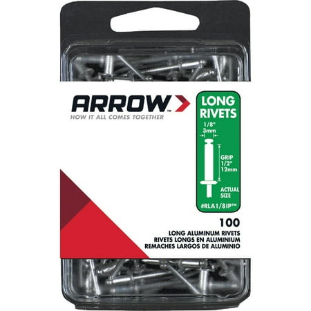 

1PACK Arrow 1/8 In. x 1/2 In. Aluminum Rivet (100-Count)