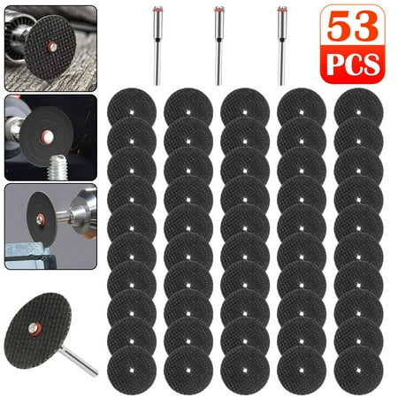 

50Pc Fiberglass Metal Cut Off Wheel Rotary Disc w/3Pcs 1/8 Mandrel for Dremel