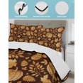 thumbnail image 3 of Quilt King Size Bedding Set, Thanksgiving Fall Reversible Summer Quilt 3 Pieces, Brown Rustic Pumpkin Cones Maple Leaf Lightweight Bedspreads Coverlets with 2 Pillow Shams for All Seasons, 3 of 5