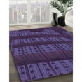 thumbnail image 3 of Ahgly Company Machine Washable Indoor Round Transitional Dark Purple Area Rugs, 7' Round, 3 of 7