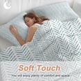 thumbnail image 4 of 3 Piece Teal Striped Duvet Cover Set Queen Size, Microfiber Comforter/Quilt Cover with Corner Ties and 2 Pillowcases, Modern Abstract Art Geometric All Season Soft Bedding with Zipper Closure, 4 of 8