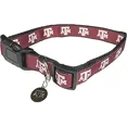 thumbnail image 3 of Brand New Collegiate Texas A&M K9 Dog Collar W/ Round Metal Tag, Nylon, Official School Colors, 1 Inch Wide, Small - 8-14 In. Long, 3 of 3