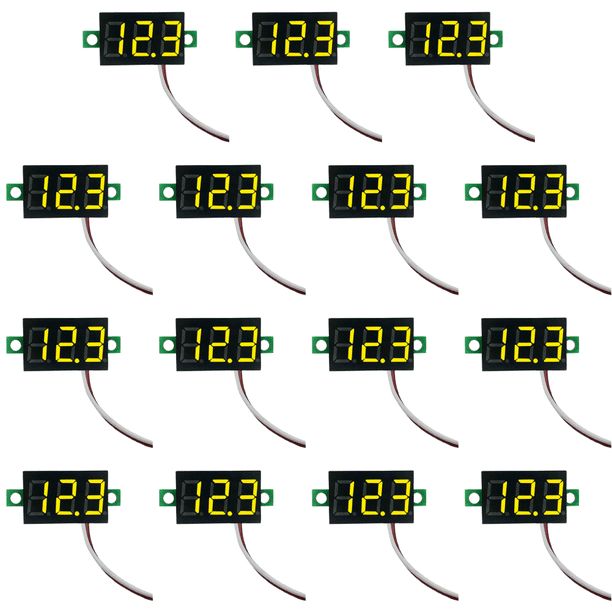 Pantalla de voltaje CC de 2 cables CC 25 V-40 V medidor de pantalla LED de 028 pulgadas (amarillo)