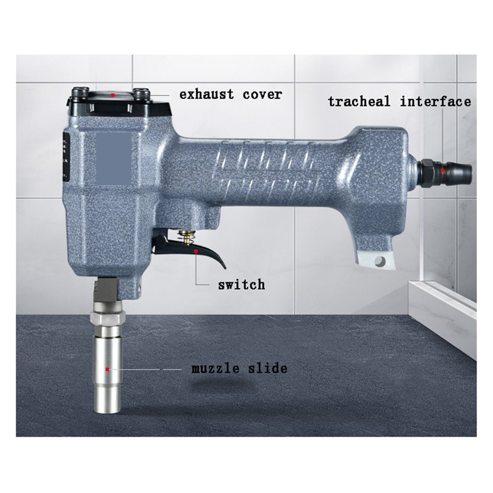 Pneumatic Trim Finish Pin Gun Nailer Air Upholstery Decorative Nail Gun For Leather Sofa Furniture Woodworking 6.3-20.3MM ,Durable Design