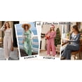 thumbnail image 5 of UVN Two Piece Sets for Women Fall Long Sleeve Ruched Tops and Wide Leg Pants Outfits Ladies Fashion Casual Lounge Sets, 5 of 10